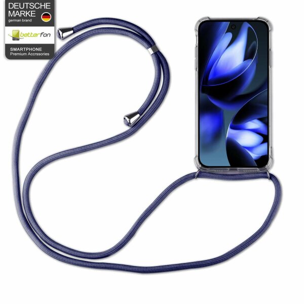 Handykette für Google Pixel 9A Serie Handyhülle mit Band Hülle Kordel Bumper in Blau