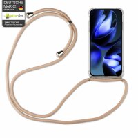 Handykette für Google Pixel 9A Serie Handyhülle mit Band Hülle Kordel Bumper in Beige / Braun
