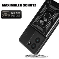 Outdoor Panzer Hülle für Xiaomi Redmi A5 Handyhülle mit Kameraschutz Ringhalter Case in Schwarz