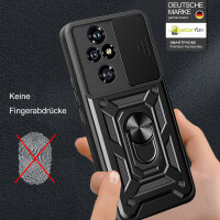 Outdoor Panzer Hülle für Honor 200 Pro Handyhülle mit Slide Kameraschutz Ringhalter in Schwarz