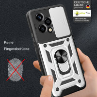 Outdoor Panzer Hülle für Honor 200 Lite Handyhülle mit Slide Kameraschutz Ringhalter in Silber