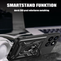 Outdoor Panzer Hülle für Honor 200 Smart Handyhülle mit Slide Kameraschutz Ringhalter in Schwarz
