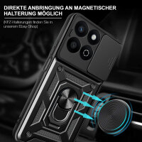 Outdoor Panzer Hülle für Honor 200 Smart Handyhülle mit Slide Kameraschutz Ringhalter in Schwarz