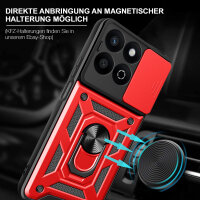 Outdoor Panzer Hülle für Honor 200 Smart Handyhülle mit Slide Kameraschutz Ringhalter in Rot
