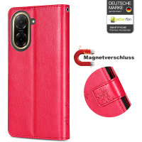 Handy Tasche für Xiaomi Redmi A5 Handyhülle Blumen Hülle Wallet Case Flipcover in Rot