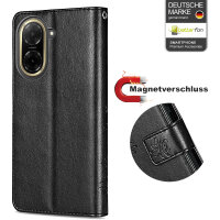 Handy Tasche für Xiaomi Redmi A5 Handyhülle Blumen Hülle Wallet Case Flipcover in Schwarz