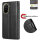Handy Tasche für Xiaomi Redmi A5 Handyhülle Blumen Hülle Wallet Case Flipcover in Schwarz