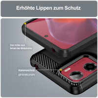 Carbon Hülle für Moto G05 / Moto E15 Hülle Handyhülle Outdoor Handy Tasche Bumper Case Back Cover