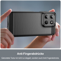 Carbon Hülle für Moto G15 Hülle Handyhülle Outdoor Handy Tasche Bumper Case Back Cover