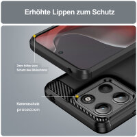 Carbon Hülle für Moto G15 Hülle Handyhülle Outdoor Handy Tasche Bumper Case Back Cover