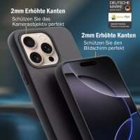Handyhülle für Apple iPhone 16 Pro Max – Outdoor Silikon Cover Schwarz
