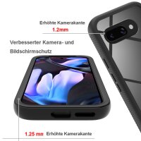 Handy Tasche für Google Pixel 9A Hülle 360° Grad Handyhülle mit Displayschutz
