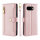 Handykette für Google Pixel 9A mit Band Handyhülle Kartenfächer PU Leder Umhängetasche in Rosa