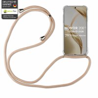 Handykette für Honor 200 Handyhülle mit Band Case Hülle mit Kordel Handy Tasche in Beige / Braun