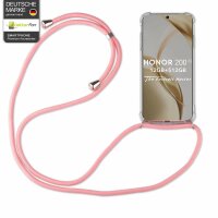 Handykette für Honor 200 Handyhülle mit Band Case Hülle mit Kordel Handy Tasche in Rosa