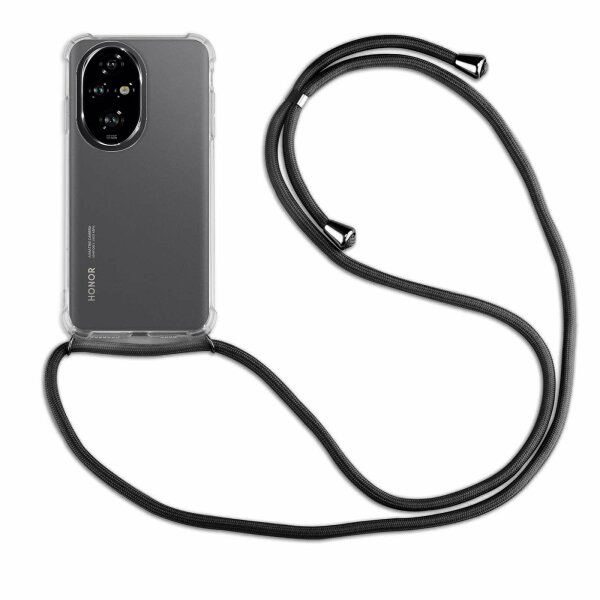Handykette für Honor 200 Handyhülle mit Band Case Hülle mit Kordel Handy Tasche in Schwarz