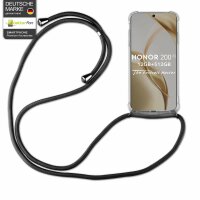 Handykette für Honor 200 Handyhülle mit Band Case Hülle mit Kordel Handy Tasche in Schwarz