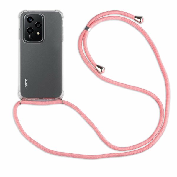 Handykette für Honor 200 Lite Handyhülle mit Band Case Hülle mit Kordel Handy Tasche in Rosa