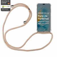 Handykette für Honor 200 Lite Handyhülle mit Band Case Hülle mit Kordel Handy Tasche in Beige / Braun