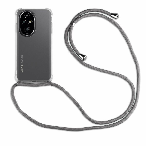 Handykette für Honor 200 Pro Handyhülle mit Band Case Hülle mit Kordel Handy Tasche in Grau