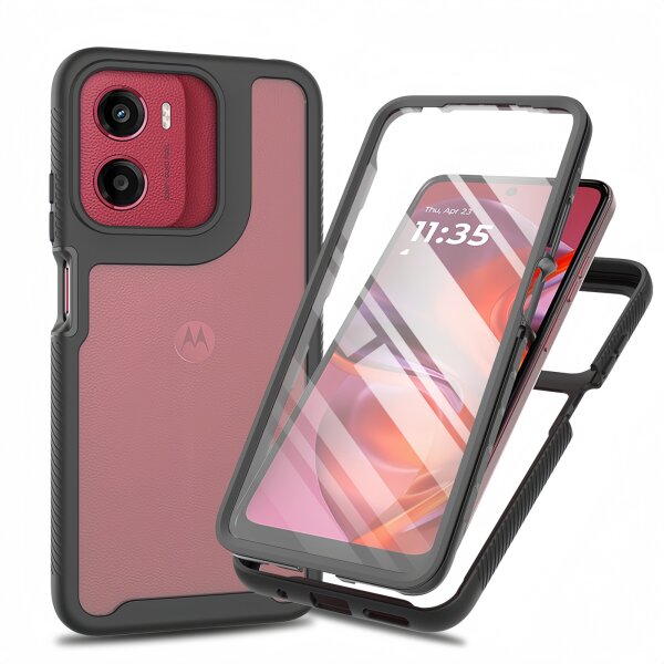 Hülle für Motorola Moto G05 /G15 / E15 Hülle 360 Grad Handyhülle Integriertem Displayschutz