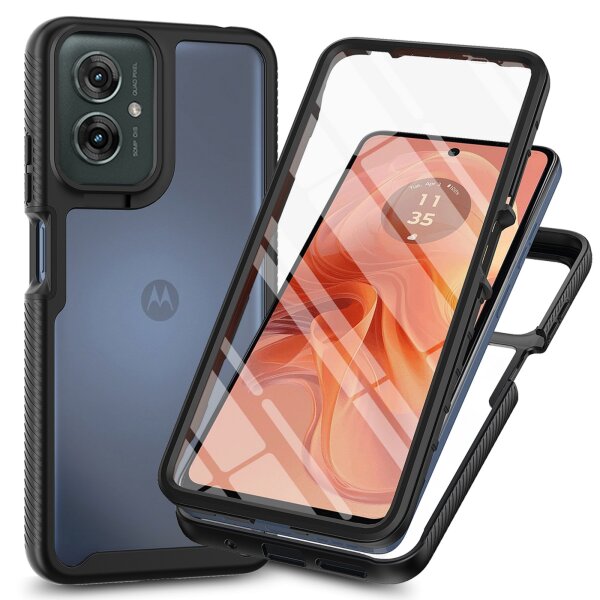 Hülle für Motorola Moto G55 Hülle 360 Grad Handyhülle Integriertem Displayschutz