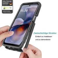 Hülle für Motorola Moto G55 Hülle 360 Grad Handyhülle Integriertem Displayschutz