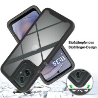 Hülle für Motorola Moto G55 Hülle 360 Grad Handyhülle Integriertem Displayschutz