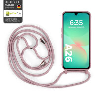 Handykette für Samsung Hanyhülle mit Band Hülle mit Kodel Smartphone Halskette Galaxy A26 in Rosa