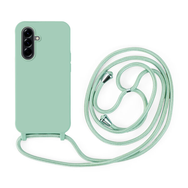 Handykette für Samsung Hanyhülle mit Band Hülle mit Kodel Smartphone Halskette Galaxy A56 in Mintgrün