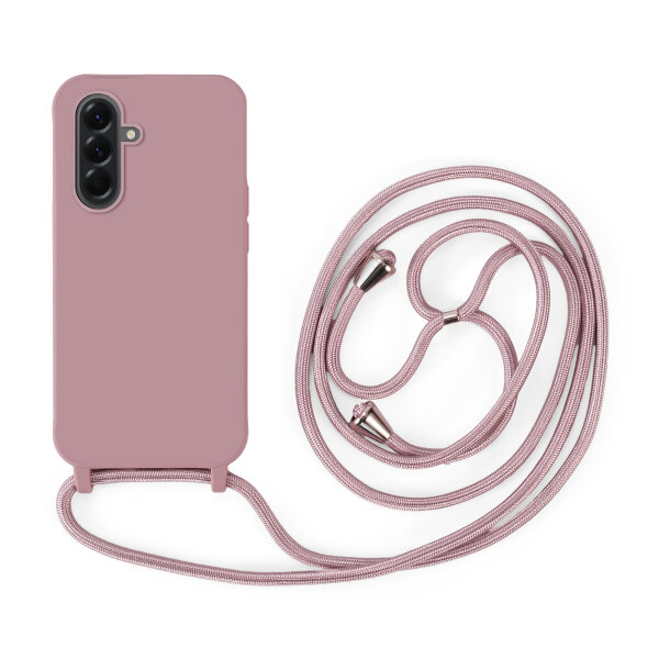Handykette für Samsung Hanyhülle mit Band Hülle mit Kodel Smartphone Halskette Galaxy A56 in Rosa