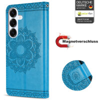 Handy Tasche für Samsung Galaxy S25 Hülle Handyhülle Klapphülle Wallet Case in Blau