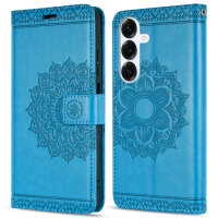 Handy Tasche für Samsung Galaxy S25 Hülle Handyhülle Klapphülle Wallet Case in Blau