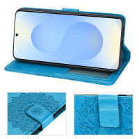 Handy Tasche für Samsung Galaxy S25 Hülle Handyhülle Klapphülle Wallet Case in Blau