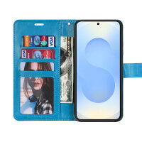 Handy Tasche für Samsung Galaxy S25 Hülle Handyhülle Klapphülle Wallet Case in Blau