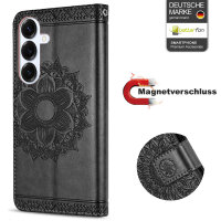 Handy Tasche für Samsung Galaxy S25 Hülle Handyhülle Klapphülle Wallet Case in Schwarz