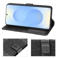 Handy Tasche für Samsung Galaxy S25 Hülle Handyhülle Klapphülle Wallet Case in Schwarz