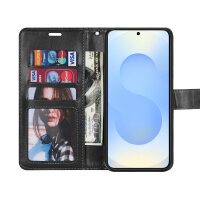 Handy Tasche für Samsung Galaxy S25 Hülle Handyhülle Klapphülle Wallet Case in Schwarz