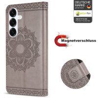 Handy Tasche für Samsung Galaxy S25 Hülle Handyhülle Klapphülle Wallet Case in Grau