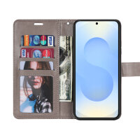 Handy Tasche für Samsung Galaxy S25 Hülle Handyhülle Klapphülle Wallet Case in Grau