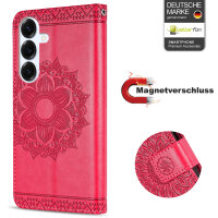 Handy Tasche für Samsung Galaxy S25 Hülle Handyhülle Klapphülle Wallet Case in Rot