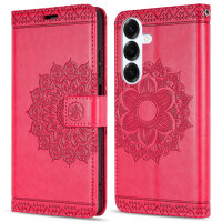 Handy Tasche für Samsung Galaxy S25 Hülle Handyhülle Klapphülle Wallet Case in Rot