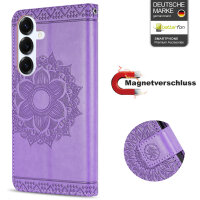 Handy Tasche für Samsung Galaxy S25 Hülle Handyhülle Klapphülle Wallet Case in Lila