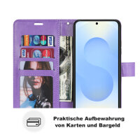 Handy Tasche für Samsung Galaxy S25 Hülle Handyhülle Klapphülle Wallet Case in Lila