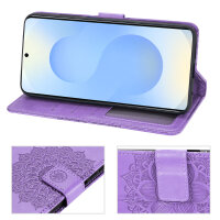Handy Tasche für Samsung Galaxy S25 Hülle Handyhülle Klapphülle Wallet Case in Lila