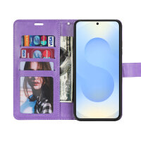 Handy Tasche für Samsung Galaxy S25 Hülle Handyhülle Klapphülle Wallet Case in Lila