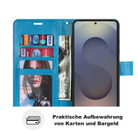 Handy Tasche für Samsung Galaxy S25 Ultra Hülle Handyhülle Klapphülle Wallet Case in Blau