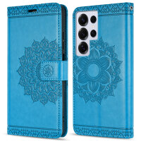 Handy Tasche für Samsung Galaxy S25 Ultra Hülle Handyhülle Klapphülle Wallet Case in Blau