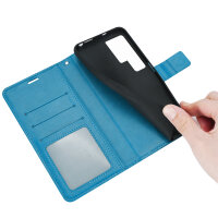 Handy Tasche für Samsung Galaxy S25 Ultra Hülle Handyhülle Klapphülle Wallet Case in Blau