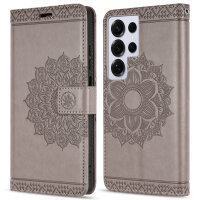 Handy Tasche für Samsung Galaxy S25 Ultra Hülle Handyhülle Klapphülle Wallet Case in Grau